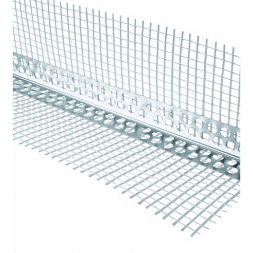 Cornier  aluminiu +plasa 10 mm, 2.5 m; (23x23mm,0.35mm)